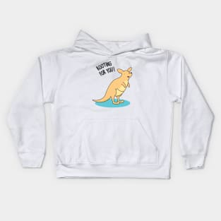 Rooting For You Cute Kangaroo Pun Kids Hoodie